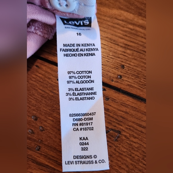 Levi's Jegging  Size 16 Color Light Pink has adjustable waist tabs - Picture 7 of 10